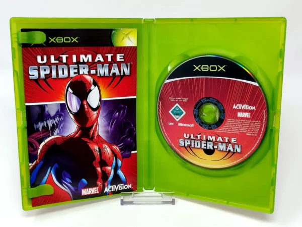 Interior del juego Ultimate Spider-Man (ESP) para XBOX con disco y manual
