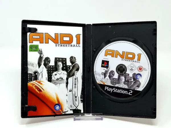 Interior del juego AND 1 Streetball (ESP) para PlayStation 2 con disco y manual