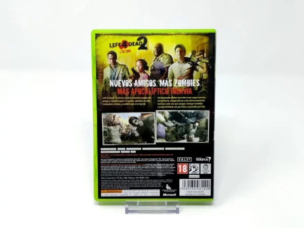 Parte trasera de Left 4 Dead 2 (ESP) para XBOX 360, edición PAL España