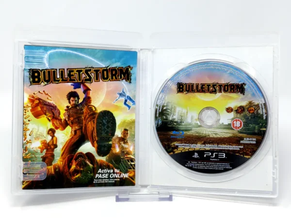 Interior del juego Bulletstorm (ESP) para PlayStation 3 con disco y manual