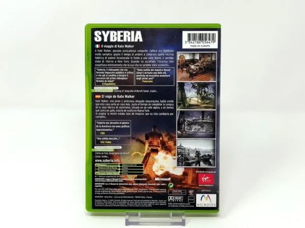 Parte trasera de Syberia (ESP) para XBOX, edición PAL España