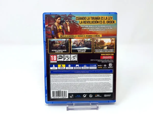 Parte trasera de Far Cry 6 (ESP) para PlayStation 4, edición PAL España