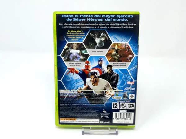 Parte trasera de Marvel: Ultimate Alliance (ESP) para XBOX 360, edición PAL España
