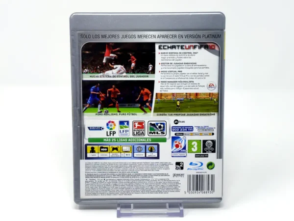 Parte trasera de FIFA 10 (ESP) (Platinum) (Rebajado) para PlayStation 3, edición PAL España