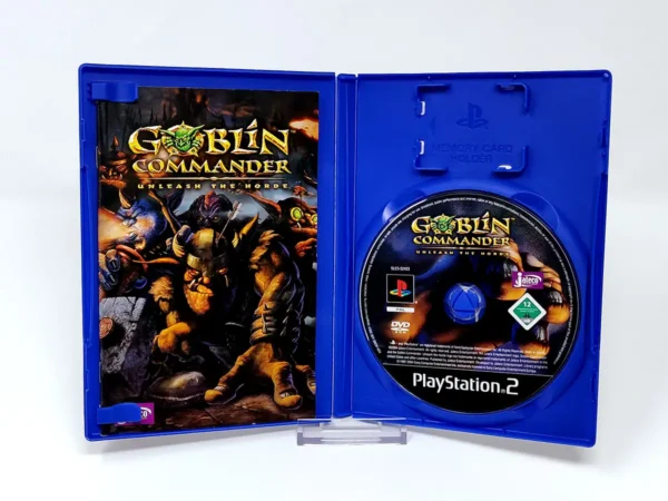 Interior del juego Goblin Commander: Unleash the Horde (UK) para PlayStation 2 con disco y manual