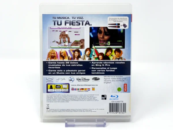 Parte trasera de Disney Sing It (ESP) (Rebajado) para PlayStation 3, edición PAL España