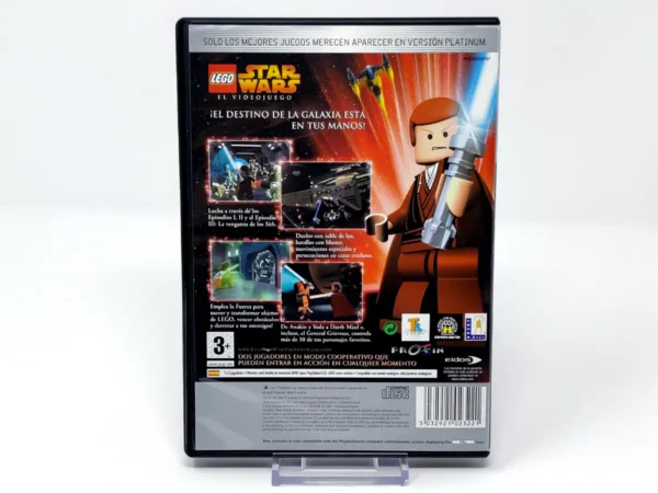 Parte trasera de LEGO Star Wars: El Videojuego (ESP) (Platinum) (Rebajado) para PlayStation 2, edición PAL España