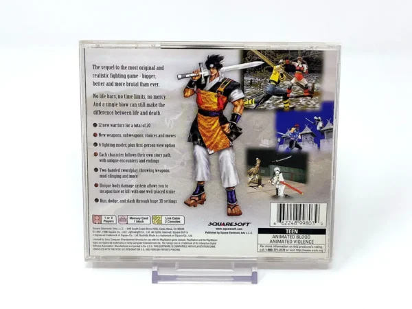 Parte trasera de Bushido Blade 2 (USA) para PlayStation 1, edición NTSC USA