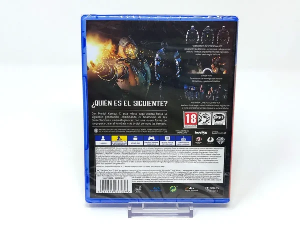 Parte trasera de Mortal Kombat X (ESP) (PS Hits) (Precintado) para PlayStation 4, edición PAL España