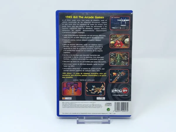 Parte trasera de 1945 I & II: The Arcade Games (ESP) para PlayStation 2, edición PAL España