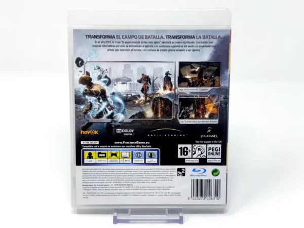 Parte trasera de Fracture (ESP) para PlayStation 3, edición PAL España