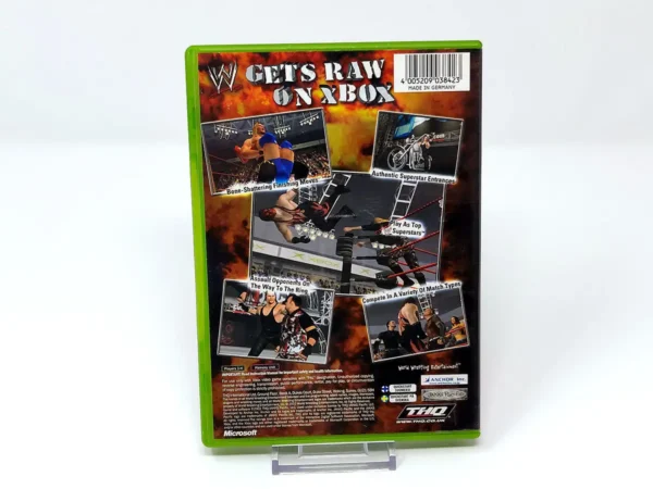 Parte trasera de WWE Raw (UK) para XBOX, edición PAL UK