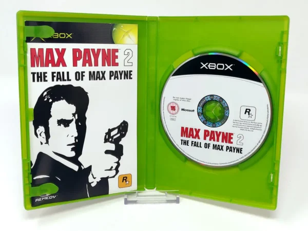 Interior del juego Max Payne 2: The Fall of Max Payne (ESP) para XBOX con disco y manual
