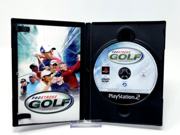 Interior del juego ProStroke Golf (ITA) para PlayStation 2 con disco y manual