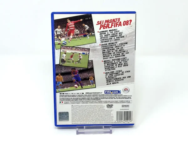 Parte trasera de FIFA 08 (ITA) para PlayStation 2, edición PAL Italia