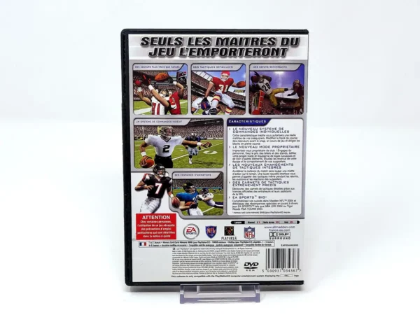 Parte trasera de Madden NFL 2004 (FRA) para PlayStation 2, edición PAL Francia