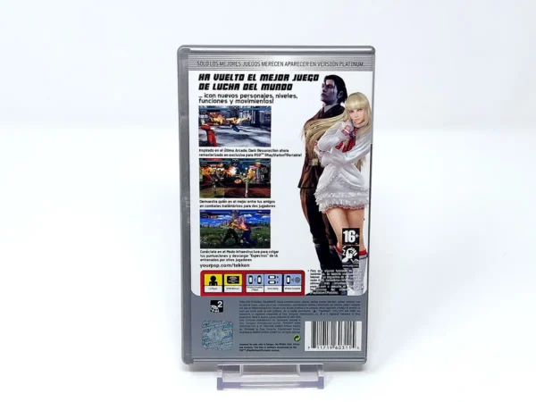 Parte trasera de Tekken: Dark Resurrection (ESP) (Platinum) para PSP, edición PAL España