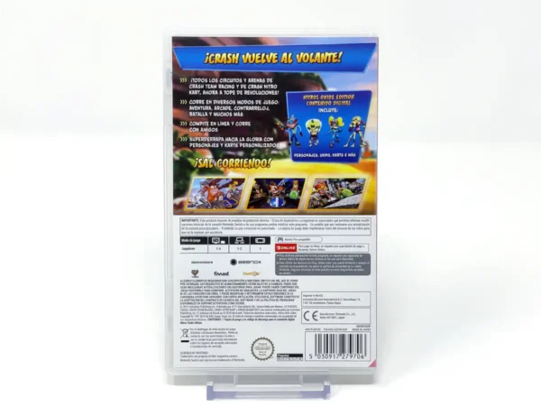 Parte trasera de CTR: Crash Team Racing - Nitro-Fueled (ESP) para Nintendo Switch, edición PAL España