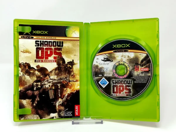 Interior del juego Shadow Ops: Red Mercury (ESP) para XBOX con disco y manual