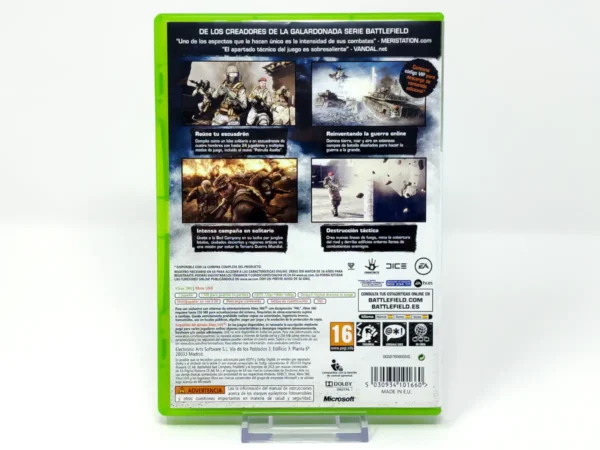 Parte trasera de Battlefield: Bad Company 2 (ESP) (Classics) para XBOX 360, edición PAL España