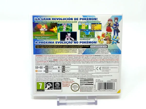 Parte trasera de Pokemon X (ESP) para Nintendo 3DS, edición PAL España