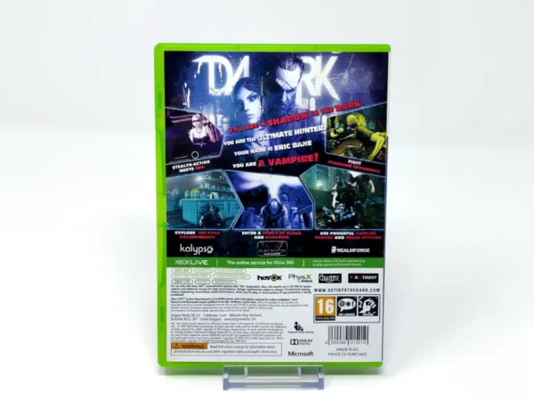Parte trasera de Dark (UK) para XBOX 360, edición PAL UK