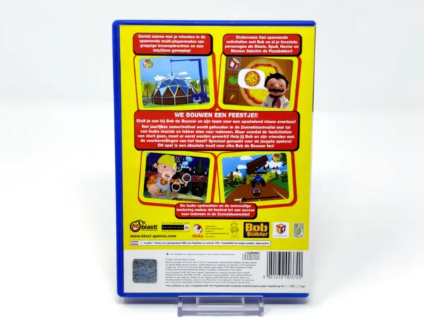 Parte trasera de Bob de Bouwer: We bouwen een feestje! (HOL) para PlayStation 2, edición PAL Holanda
