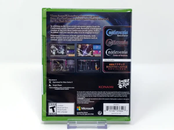 Parte trasera de Castlevania: Dominus Collection - Ecclesia (USA) (Limited Run) (Precintado) para XBOX One / Series X/S, edición NTSC USA