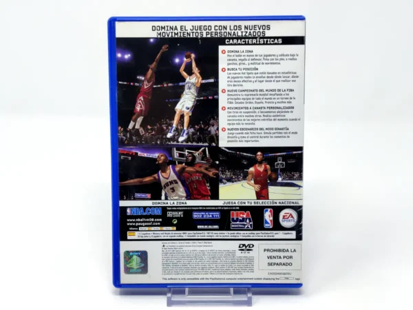 Parte trasera de NBA Live 08 (ESP) para PlayStation 2, edición PAL España