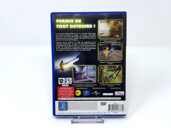 Parte trasera de Hulk (FRA) para PlayStation 2, edición PAL Francia