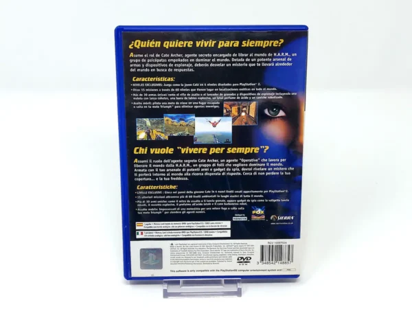 Parte trasera de The Operative: No One Lives Forever (ESP) para PlayStation 2, edición PAL España