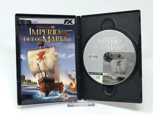 Interior del juego Patrician III: Imperio de los mares (ESP) para PC con disco y manual