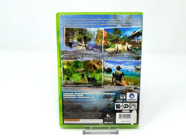 Parte trasera de Far Cry Instincts: Predator (ESP) para XBOX 360, edición PAL España