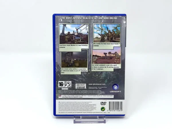 Parte trasera de Tom Clancy's Ghost Recon: Jungle Storm (UK) para PlayStation 2, edición PAL UK