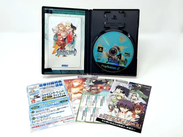 Interior del juego Shining Wind (JAP) para PlayStation 2 con disco y manual