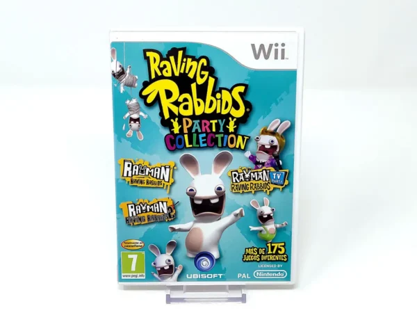 Portada de Raving Rabbids: Party Collection (ESP) para Nintendo Wii, edición PAL España, de segunda mano