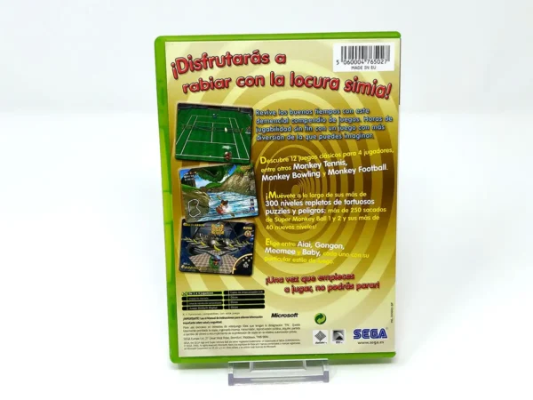 Parte trasera de Super Monkey Ball Deluxe (ESP) para XBOX, edición PAL España