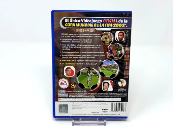 Parte trasera de Mundial FIFA 2002 (ESP) para PlayStation 2, edición PAL España