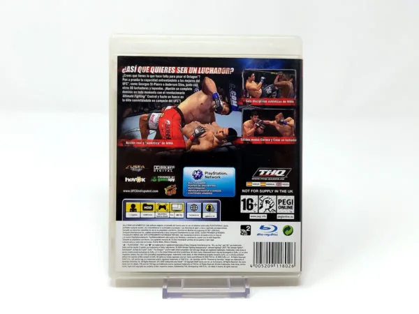 Parte trasera de UFC 2009 Undisputed (ESP) para PlayStation 3, edición PAL España