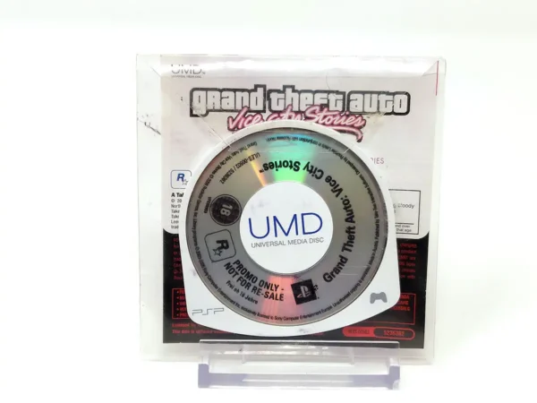 Parte trasera de Grand Theft Auto: Vice City Stories (PAL) (Promo) para PSP, edición PAL