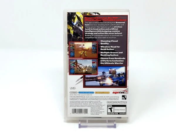 Parte trasera de Armored Core: Formula Front Extreme Battle (USA) para PSP, edición NTSC USA