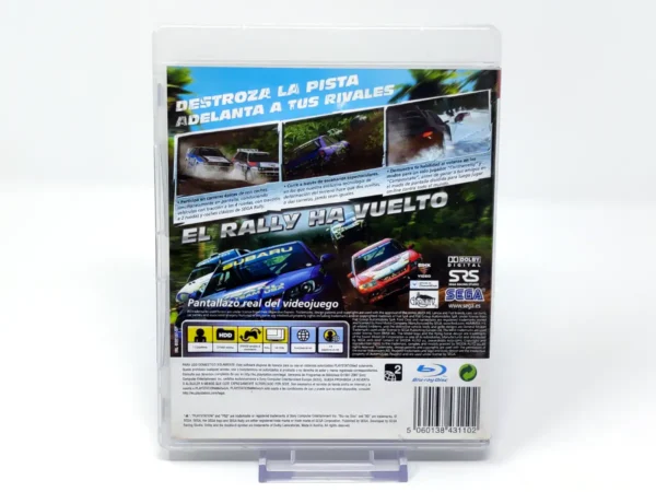 Parte trasera de Sega Rally (ESP) (Rebajado) para PlayStation 3, edición PAL España