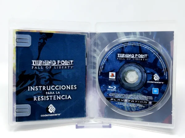 Interior del juego Turning Point: Fall of Liberty (ESP) para PlayStation 3 con disco y manual