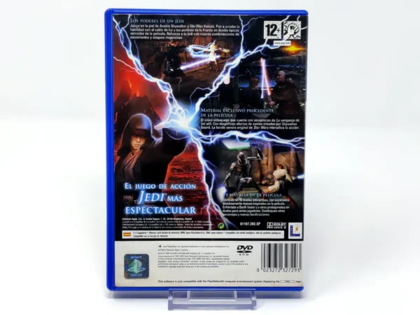 Parte trasera de Star Wars: Episodio III - La Venganza de los Sith (ESP) para PlayStation 2, edición PAL España