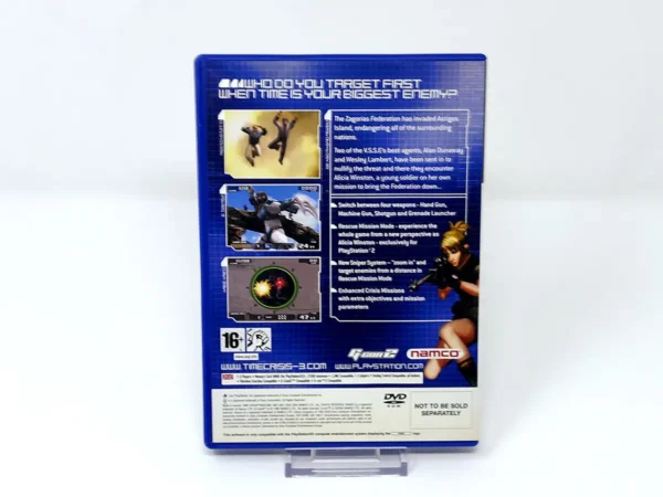 Parte trasera de Time Crisis 3 (UK) para PlayStation 2, edición PAL UK