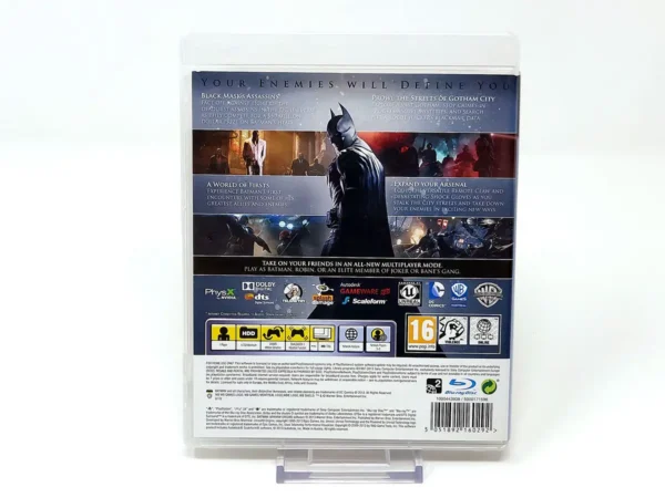Parte trasera de Batman: Arkham Origins (UK) para PlayStation 3, edición PAL UK