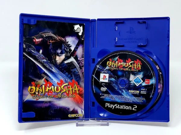 Interior del juego Onimusha: Dawn of Dreams (ESP) (Rebajado) para PlayStation 2 con disco y manual