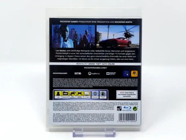 Parte trasera de Grand Theft Auto V (ALE) (Con Mapa) para PlayStation 3, edición PAL Alemania