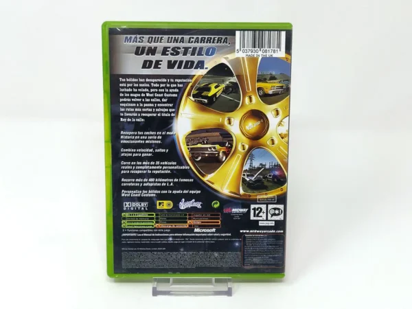 Parte trasera de L.A. Rush (ESP) para XBOX, edición PAL España