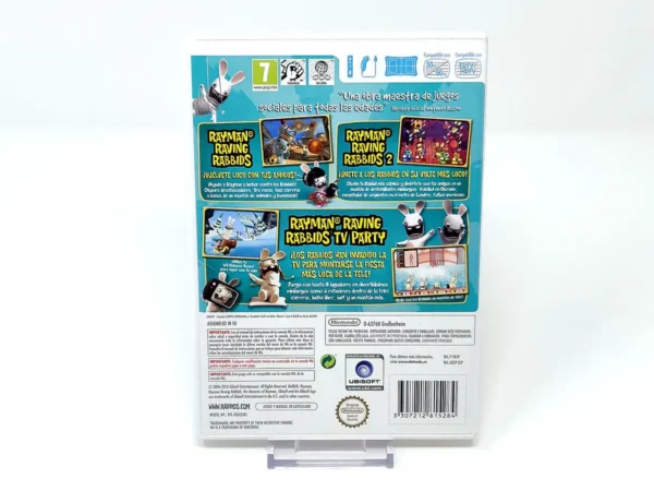 Parte trasera de Raving Rabbids: Party Collection (ESP) para Nintendo Wii, edición PAL España